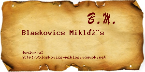Blaskovics Miklós névjegykártya