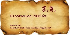 Blaskovics Miklós névjegykártya