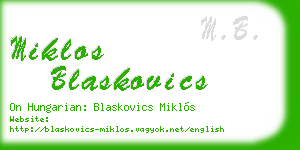 miklos blaskovics business card
